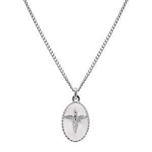 Annie Haak Cream Silhouette Angel Silver Necklace