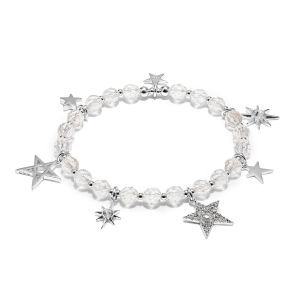 Annie Haak Crystal Cluster of Stars Silver Charm Bracelet