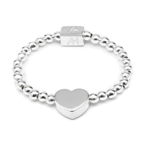 Annie Haak Silver Dainty Boxed Heart Ring