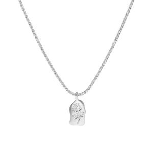 Annie Haak Engraved Rose Pendant Silver Necklace