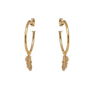 Annie Haak Feather Hoop Earrings - Gold