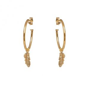 Annie Haak Feather Hoop Earrings - Gold