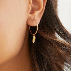 Annie Haak Feather Hoop Earrings - Gold