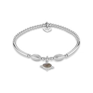 Annie Haak Labradorite Tube Silver Charm Bracelet. Item code B2573