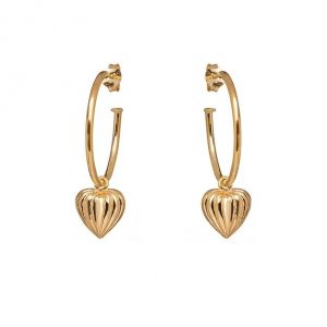 Annie Haak Lined Heart Gold Hoop Earrings