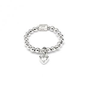 Annie Haak Mini Charm Silver Ring - Crystal Heart R0114