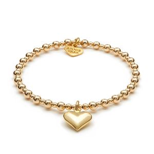 Annie Haak Mini Orchid Gold Charm Bracelet - Solid Heart