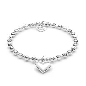Annie Haak Mini Orchid Silver Charm Bracelet - Solid Heart