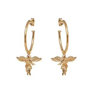 Annie Haak My Guardian Angel Gold Hoop Earrings 