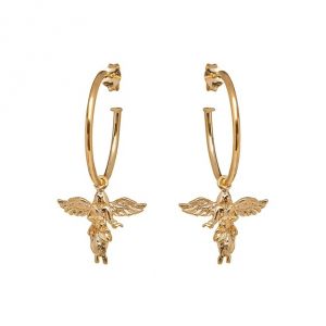 Annie Haak My Guardian Angel Gold Hoop Earrings 