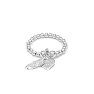 Annie Haak Santeenie Silver Charm Ring - Feather