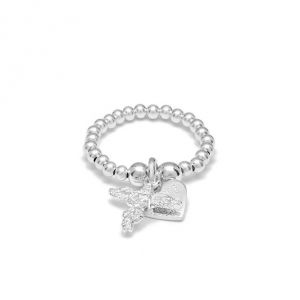 Annie Haak Santeenie Silver Charm Ring - My Guardian Angel