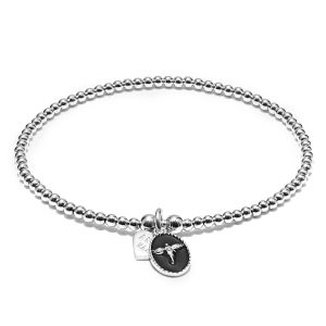 Annie Haak Santeenie Silver Charm Bracelet - Black Silhouette Angel