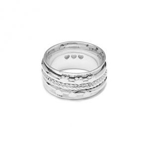 Annie Haak Three Heart Spinner Silver Ring