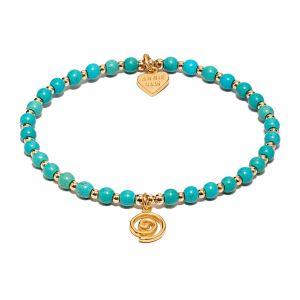 Annie Haak Turquoise Mini Orchid Gold Charm Bracelet - Spiral B2358-17