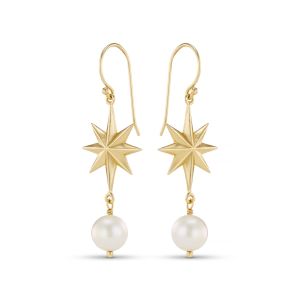 Annie Haak Wish Upon A Star Pearl Gold Earrings