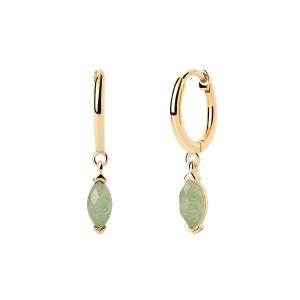 PDPaola Green Aventurine Nomad Hoop Earrings - Gold AR01-A07-U