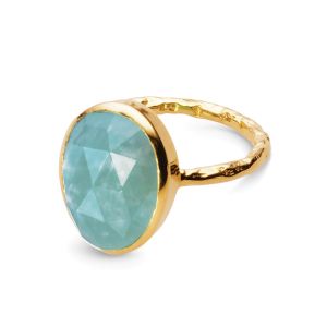 Sarah Alexander Arizona Amazonite Gold Statement Ring