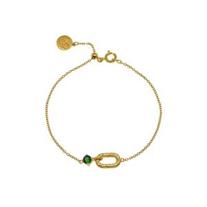 Amelia Scott Vintage Oval Bracelet in Emerald Green and Gold