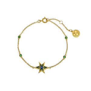 Amelia Scott Nova North Star Gold Bracelet with Sapphire and Emerald Zirconia