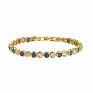 Amelia Scott Dotty Tennis Bracelet in Sapphire and Clear Zirconia Gold