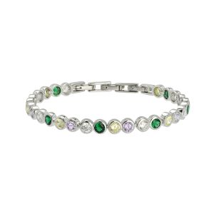 Amelia Scott Dotty Tennis Bracelet in Green and Popsicle Zirconia Silver