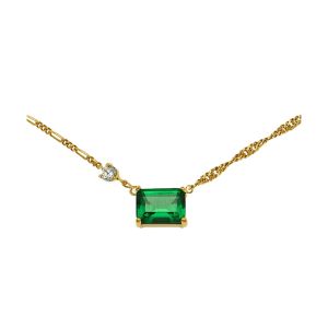 Amelia Scott Lola Emerald Cut Necklace with Green and Clear Zirconia