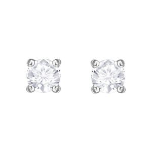 Swarovski Attract Round Pierced Earrings, White, Rhodium Plating 5408436