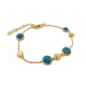 Sarah Alexander Azores Copper Turquoise Nugget and Chain Bracelet