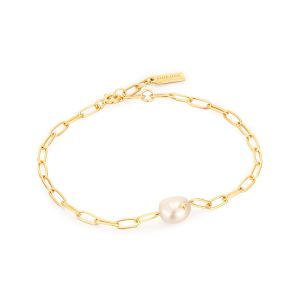 Ania Haie Gold Pearl Sparkle Chunky Chain Bracelet - B043-03G
