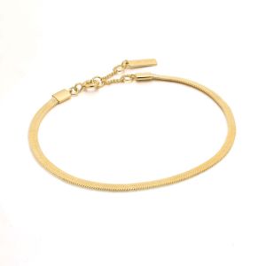 Ania Haie Gold Flat Snake Chain Bracelet - B046-01G