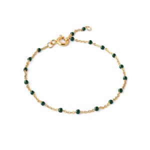 Enamel Copenhagen Lola Petrol Green Gold Bracelet. Item code B66G_2_petrol.