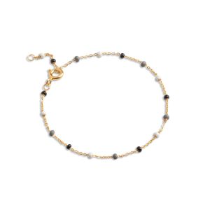 Enamel Copenhagen Lola Salt and Pepper Gold Bracelet. Item code B66G_2_saltnpepper.