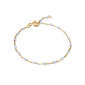 Enamel Copenhagen Lola Sky Blue Gold Bracelet. Item code B66G_2_sky.