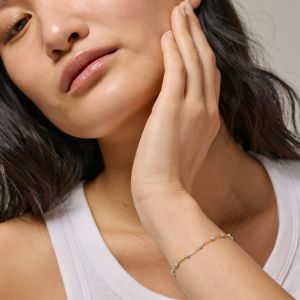 Enamel Copenhagen Lola Sky Blue Gold Bracelet. Item code B66G_2_sky.