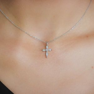 Georgini Bless Mini Cross Necklace - Silver