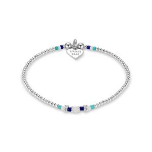 Annie Haak Boho Silver Bracelet - White and Blue