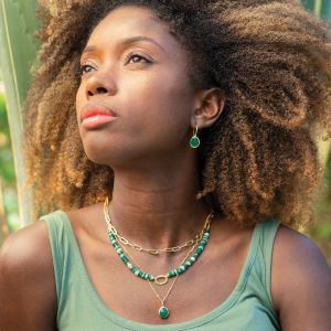 Sarah Alexander Nubia Gemstone Necklace with Green Onyx