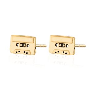 Scream Pretty Mix Tape Stud Earrings - Gold SPSEGTAPE