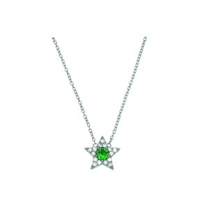 Amelia Scott Celeste Mini Star Silver Necklace in Emerald Green AS22SGN09