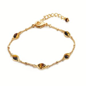 Sarah Alexander Cinnabar Gemstone Dome Charm Bracelet.