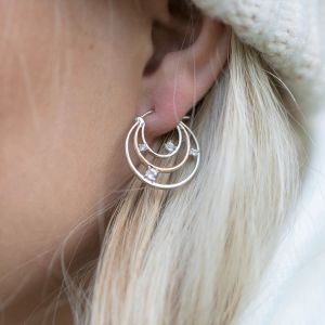  Clogau Awyr Y Nos Hinged Hoop Earrings 3SAYN0189