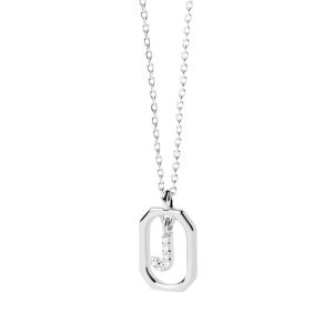 PDPaola Mini Letter J Silver Necklace. Item code CO02-521-U.
