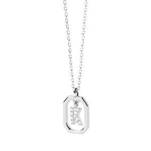 PDPaola Mini Letter K Silver Necklace. Item code CO02-522-U.