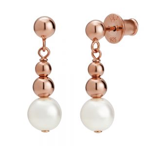 Jersey Pearl Coast Earrings, Rose Gold Plated 