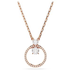 Swarovski Constella Round Cut  Pendant - White with Rose Gold Tone Plating 5692266