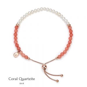 Jersey Pearl Sky Bracelet - Bar Style in Coral