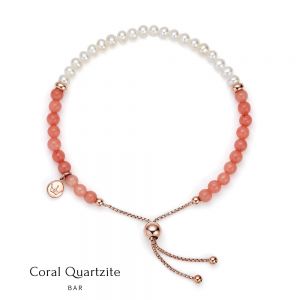 Jersey Pearl Sky Bracelet - Bar Style in Coral