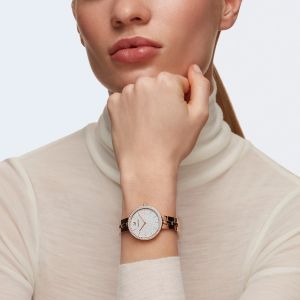 Swarovski Cosmopolitan Watch with Metal Bracelet - White Rose Gold Tone PVD 5517803