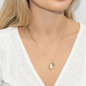 Sarah Alexander Cove Aqua Calci and Nugget Charm Necklace